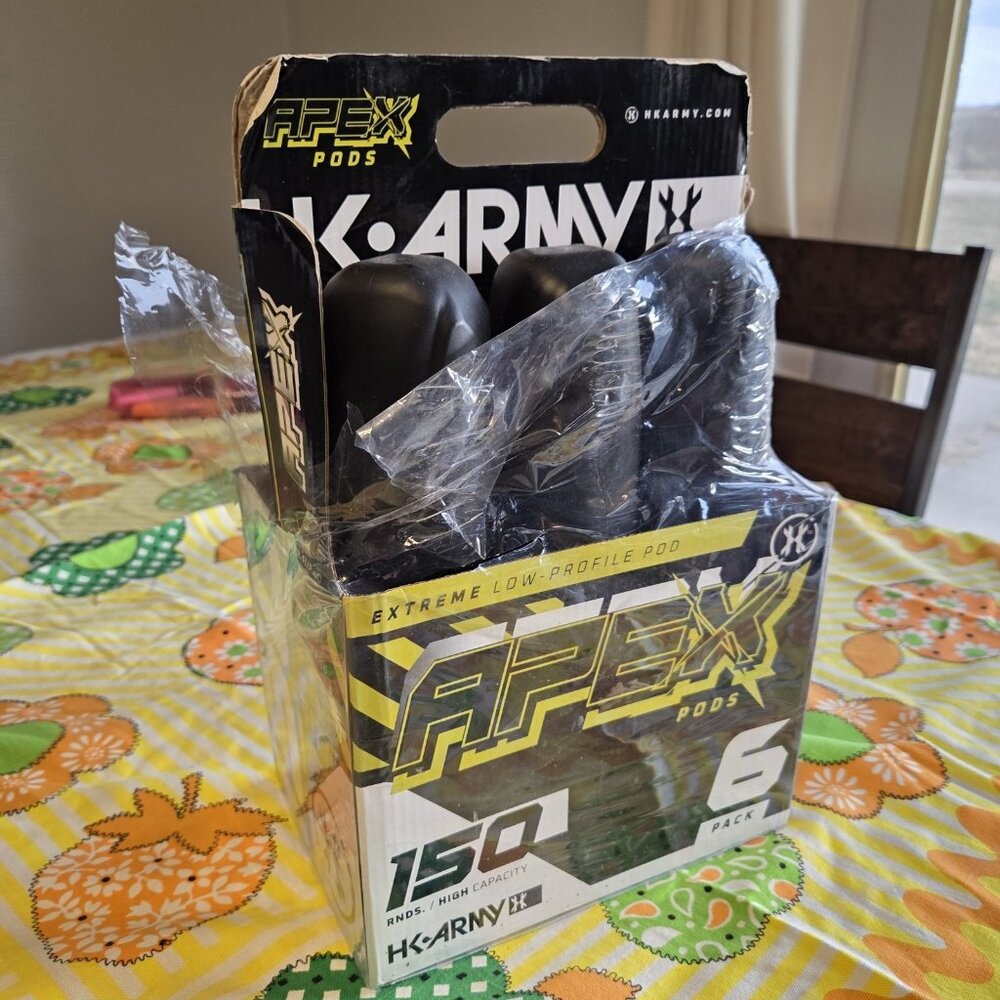 NEW HK Army (6 Pack) 150 Round Apex Paintball Pod - Dark Smoke (13013004)